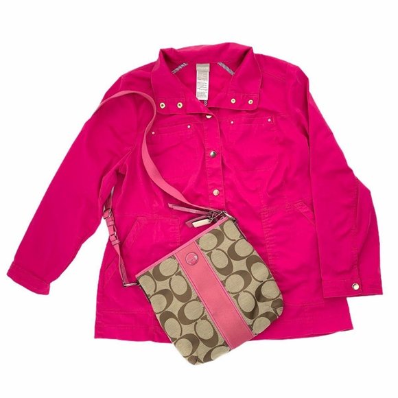 chicos luxe twill utility jacket